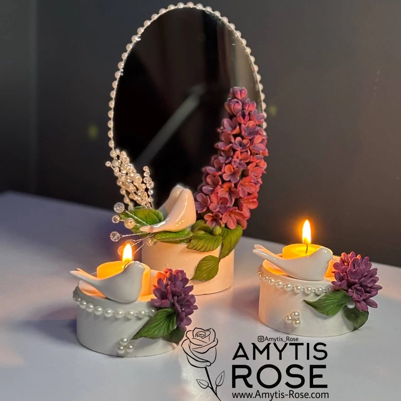 آینه شمعدان عید (بنفش) 1007# | آمیتیس رز - Amytis Rose — تصویر ۲