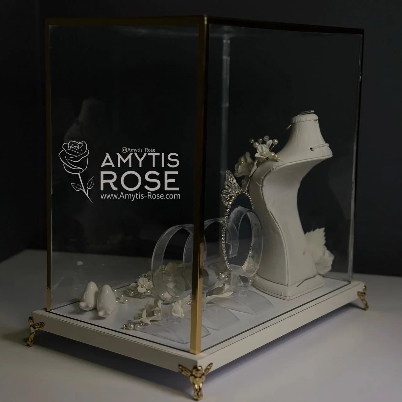 استند جواهرات / باکس جای جواهر با شیشه 1005# | آمیتیس رز - Amytis Rose — تصویر ۲