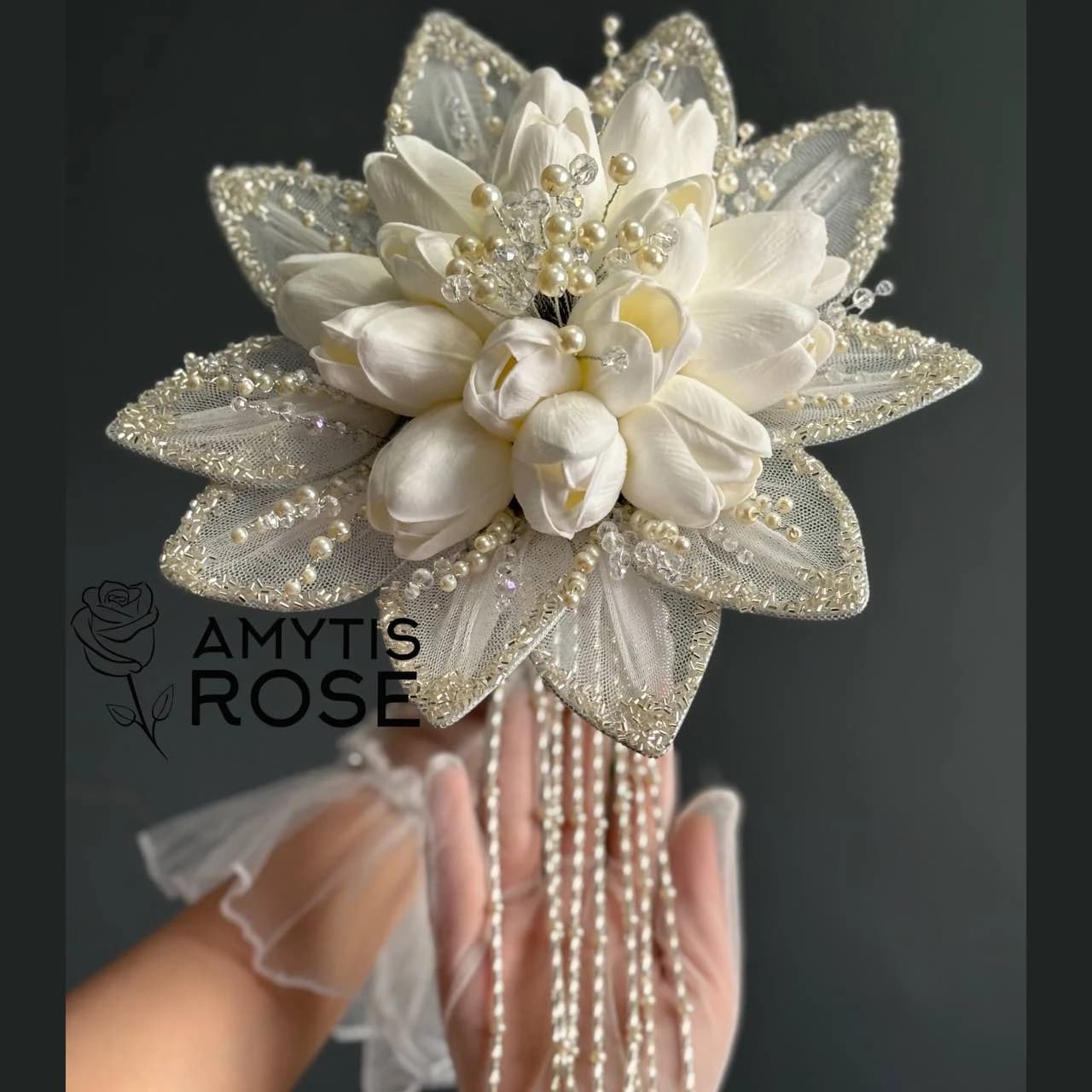 دسته گل عروس پارمیس 404# Parmis | آمیتیس رز - Amytis Rose — تصویر ۴