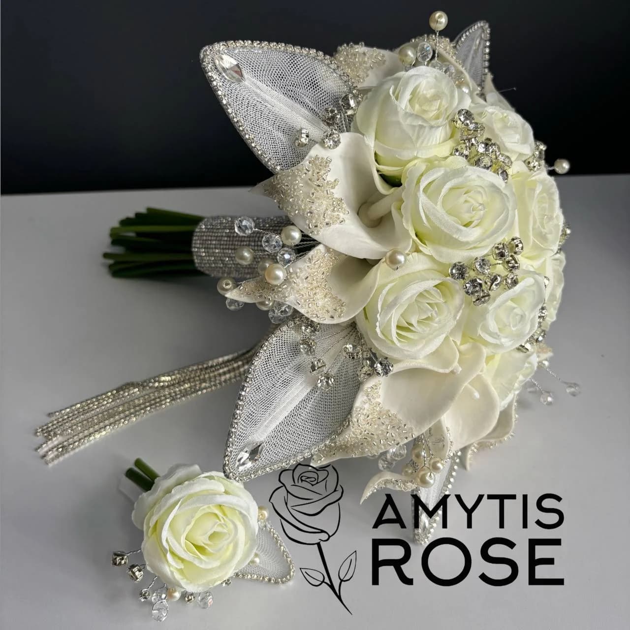 دسته گل عروس آمیتیس #106 Amytis | آمیتیس رز - Amytis Rose — تصویر ۳