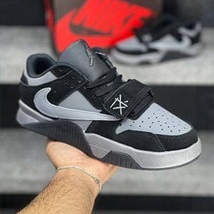 جردن کات دِ چک ترویس اسکات بلک گری Jordan Cut The Check Travis Scott Black Grey