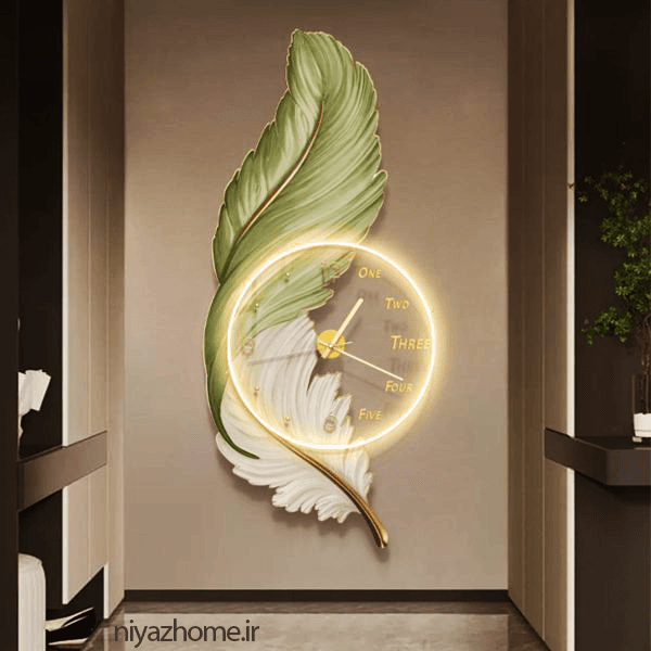 ساعت دیواری چراغ دار پرسبز