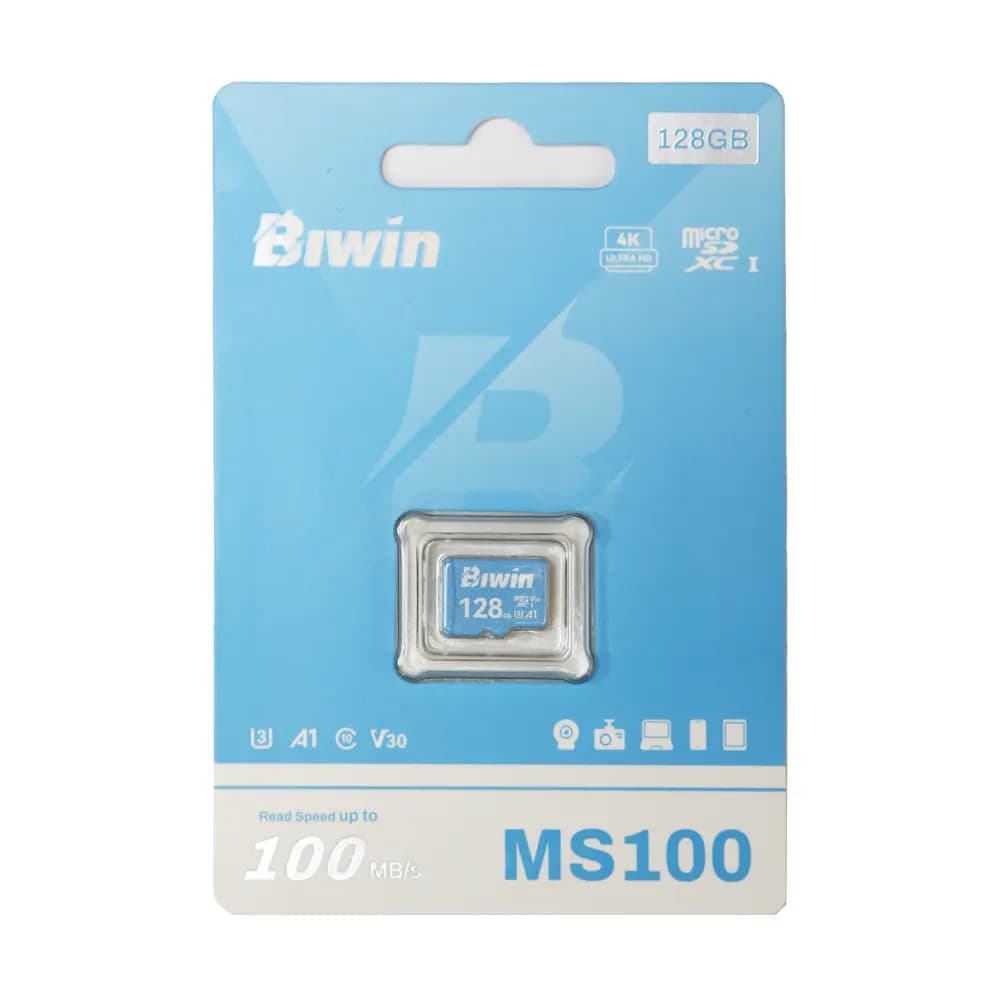 کارت حافظه بیوین ظرفیت 128 گیگابایت مدل MS100 microSDXC UHS-I V30 A1 — تصویر ۲
