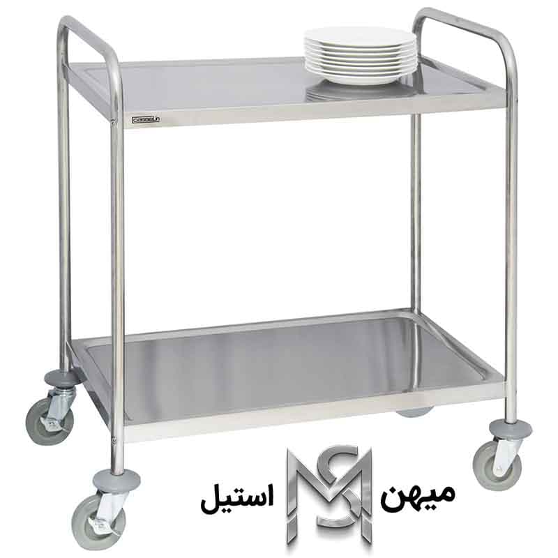 ترولی استیل 2طبقه تخت مدل TRSTEEL_2TXT