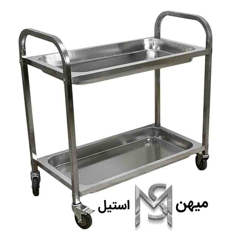 ترولی استیل 2طبقه گود مدل TSTEEL_2