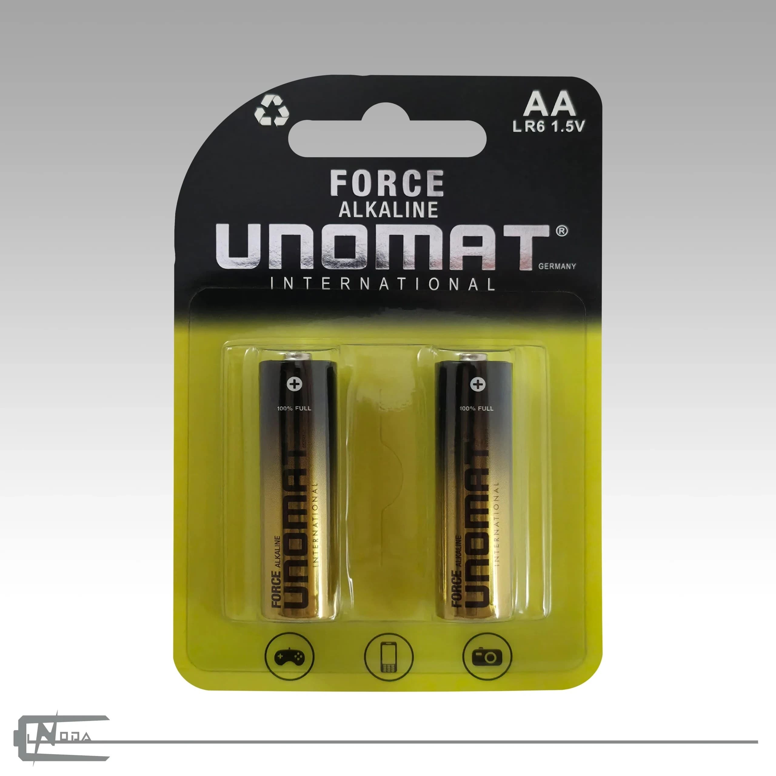 باتری قلمی آلکالاین یونومات مدل Force بسته ۲ عددی