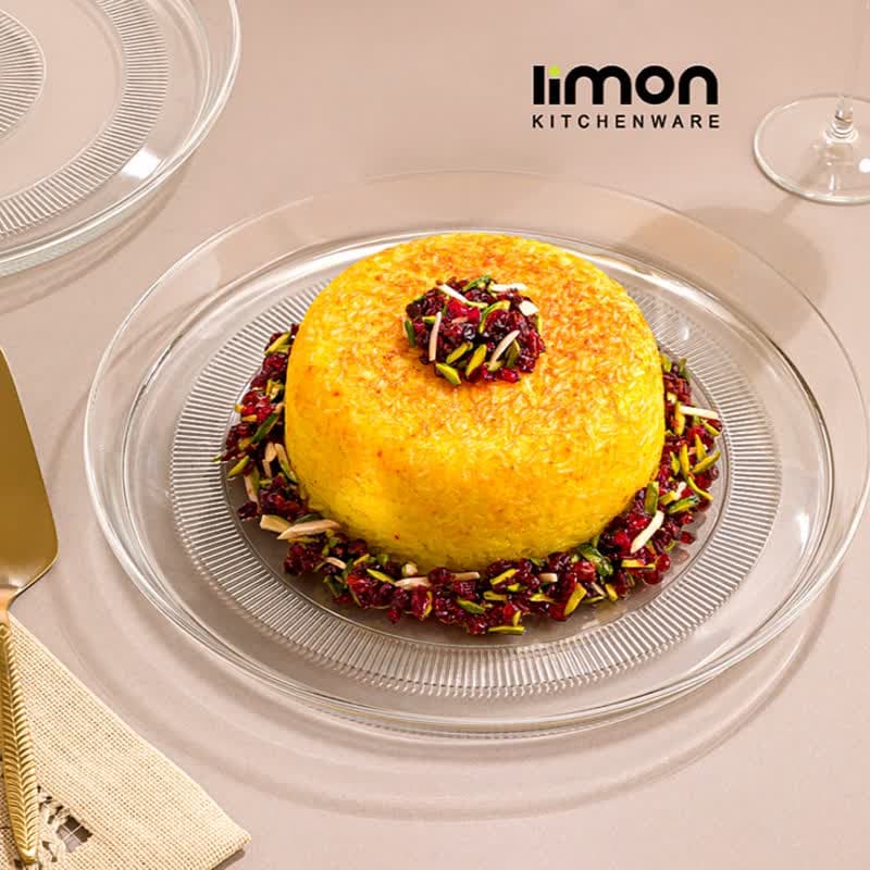 دیس گرد شیشه ای لیمون
