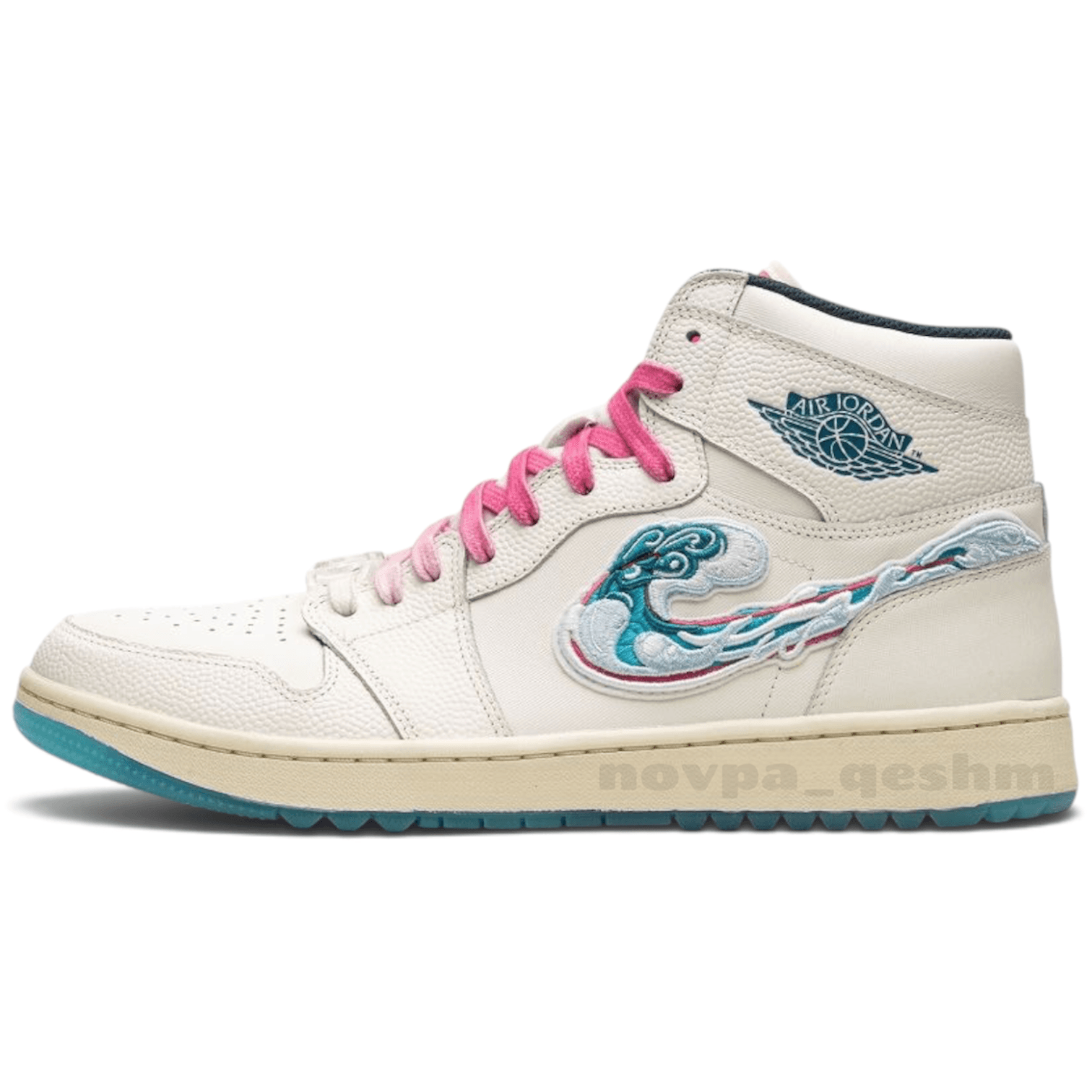 کفش کتونی نایک ایر جردن ساقدار گلف ان آر جی گلدوزی موج Nike Air Jordan 1 Golf NRG 2 Michelle Wie West Aloha