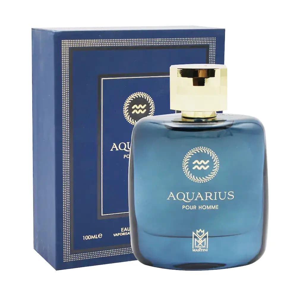 ادکلن مردانه مارتینی مدل آکواریس (Aquarius) حجم 100 میلی لیتر – مشابه رایحه ادکلن بلو شنل و ورساچه دیلان بلو