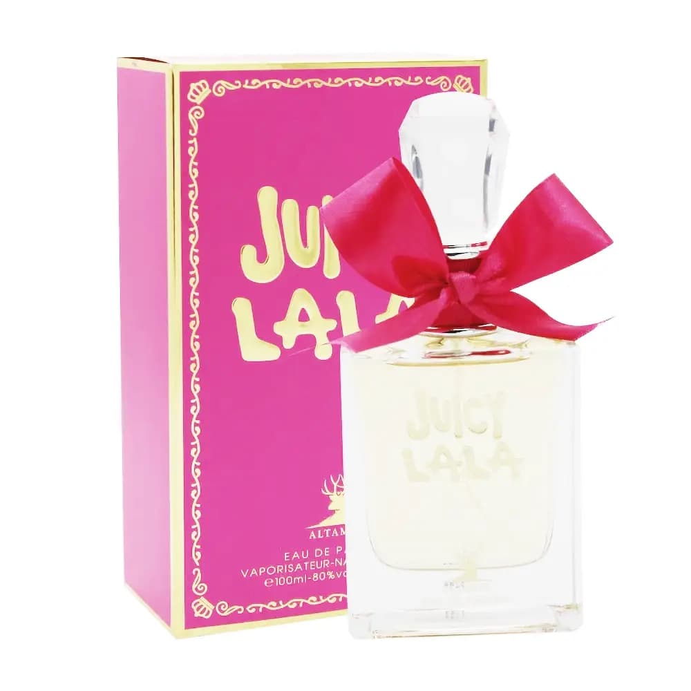 ادکلن زنانه آلتامیر مدل جوسی لالا (Juicy lala) حجم 100 میلی لیتر – مشابه رایحه ادکلن جوسی کوتور ویوا لالا کوتور