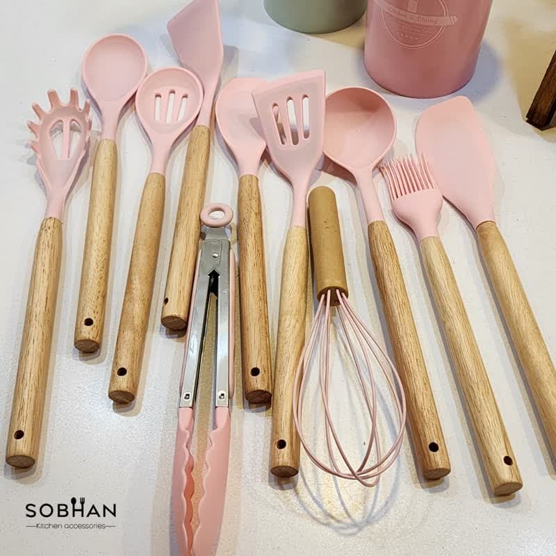 ست کفگیر وملاقه سلیکونی استنددار — تصویر ۳