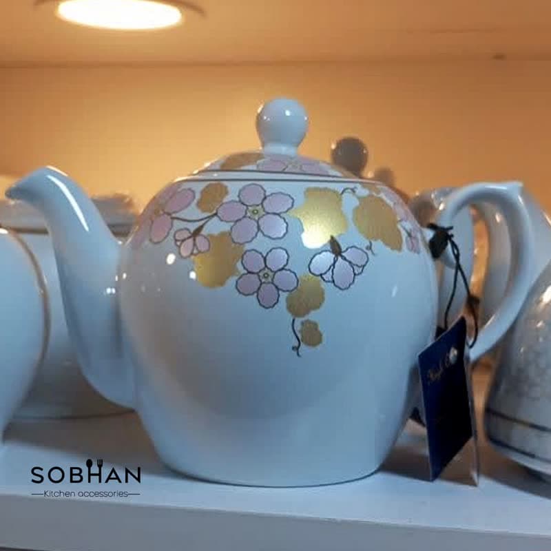 قوری چینی گلدار شکس مدل مجید — تصویر ۲