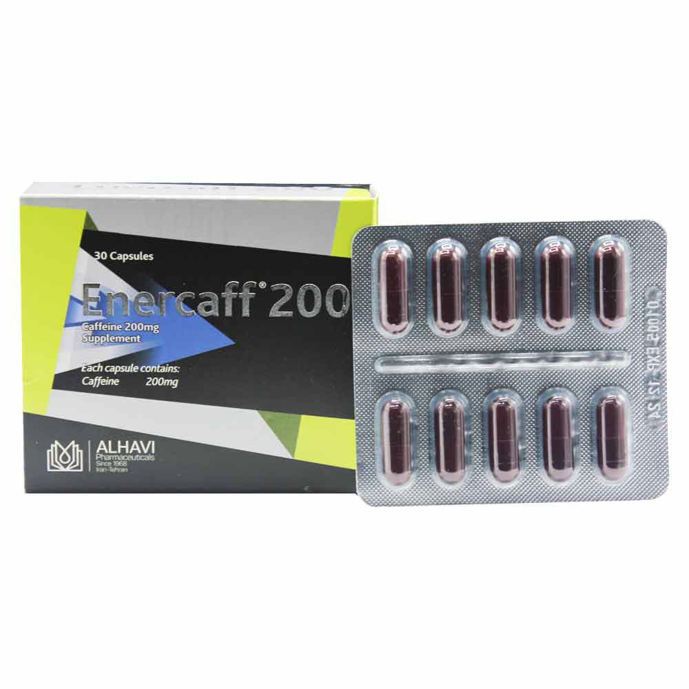 کپسول انرکاف 200 میلی گرم الحاوی 30 عددی حاوی کافئین