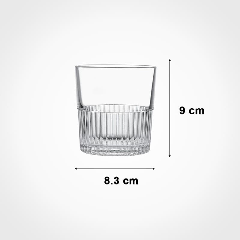 لیوان شیشه ای شیاردار 315 میل لیمون — تصویر ۳