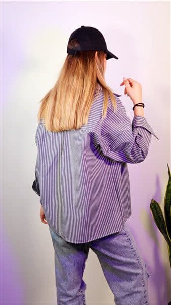 شوميز دو دکمه راه راه – طرح 5 — تصویر ۵