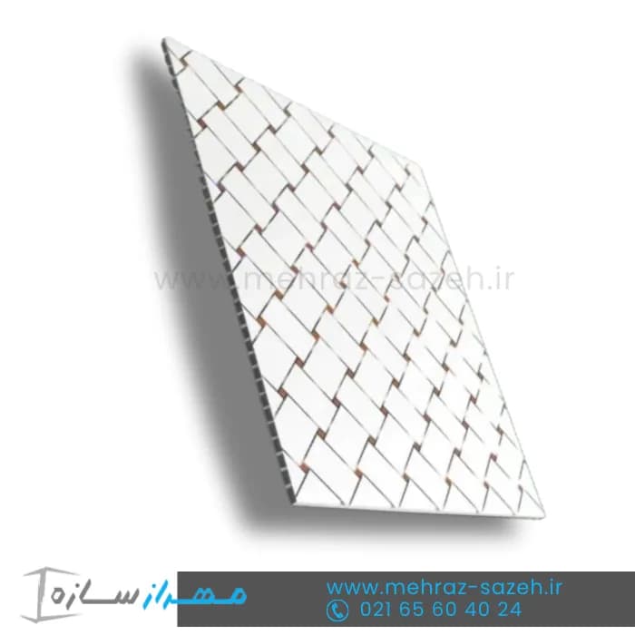 تایل سقفی 60در60 تمام پی وی سی طرح حصیری سقف کاذب | تایل PVC