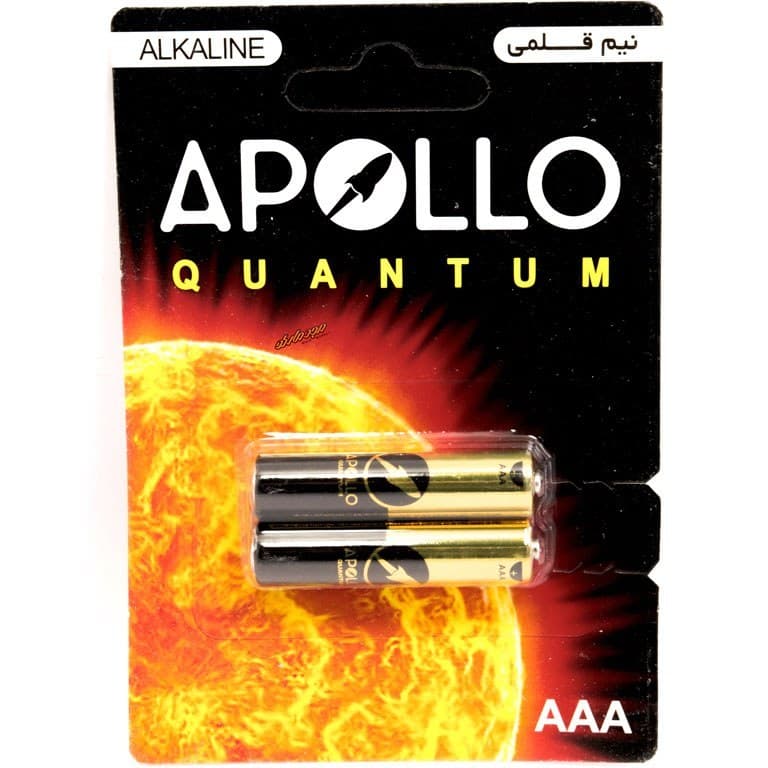 باتری قلمی و نیم قلمی آلکالاین آپولو بسته دو عددی APOLLO — تصویر ۳