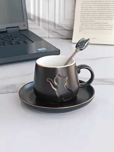 ماگ فانتزی زیره دار طرح گربه — تصویر ۲