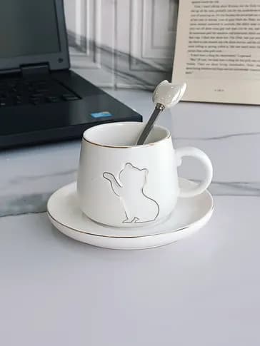 ماگ فانتزی زیره دار طرح گربه