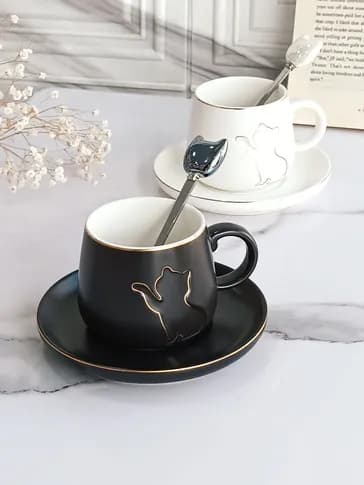 ماگ فانتزی زیره دار طرح گربه — تصویر ۴