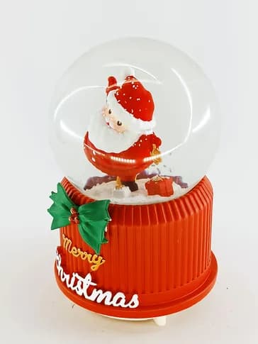 گوی موزیکال پمپی بابانوئل چرخشی و چراغدار _ کار وارداتی — تصویر ۸