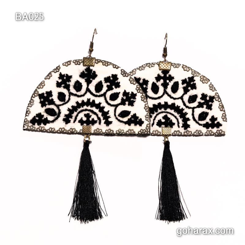 گوشواره سوزن دوزی بلوچی دست ساز | code:ba025 — تصویر ۳