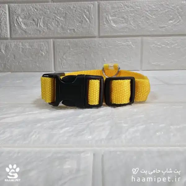قلاده سگ مدل چراغ دار سایز XS رنگ زرد مخصوص سگ نژاد کوچک