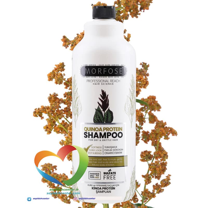 شامپو بدون سولفات مورفوس مدل پروتئین کینوا Morfose Shampoo QUINOA PROTEIN حجم 1000 میل — تصویر ۲