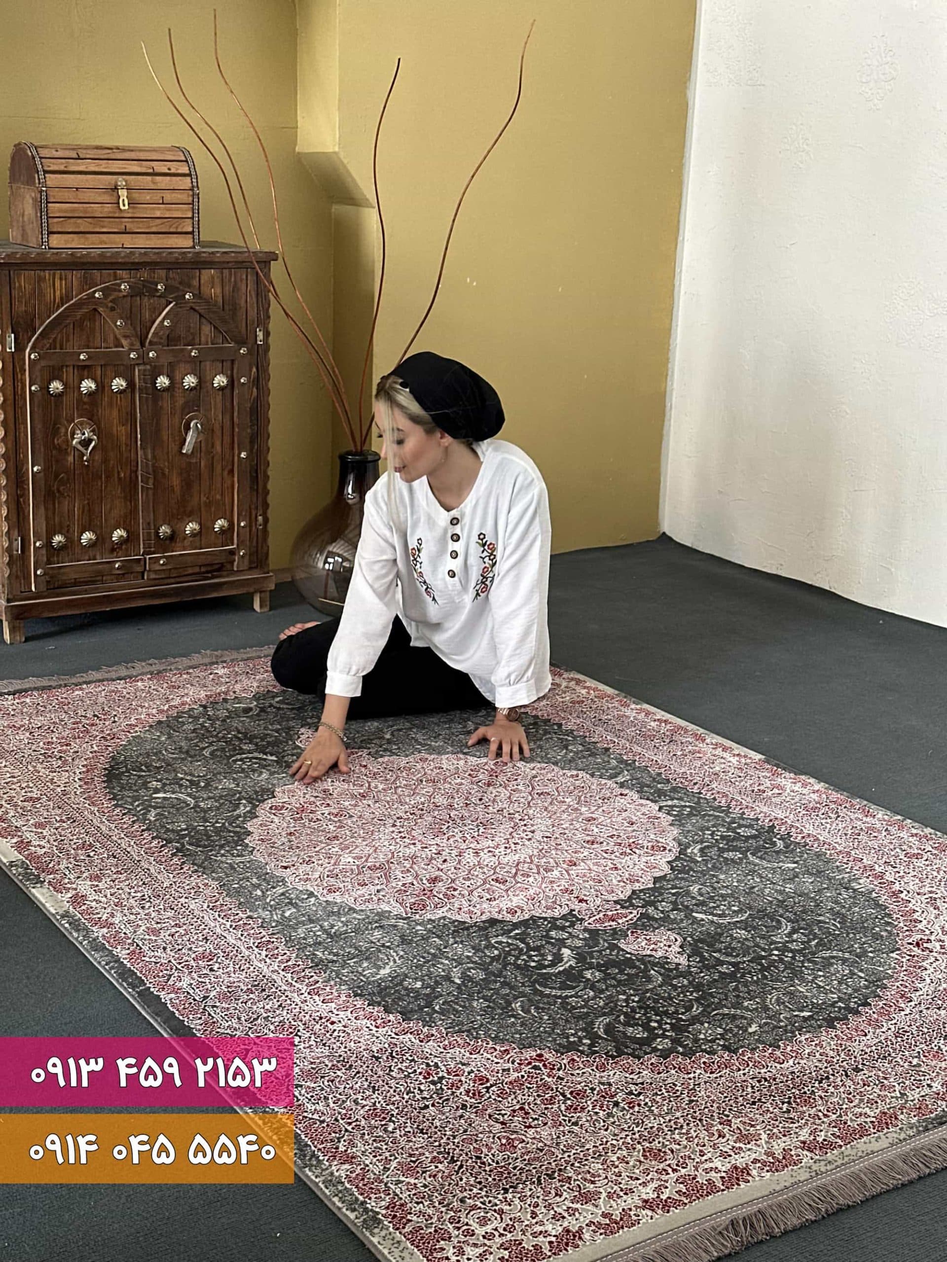 فرش کد 73050ZL زغالی لاکی — تصویر ۳