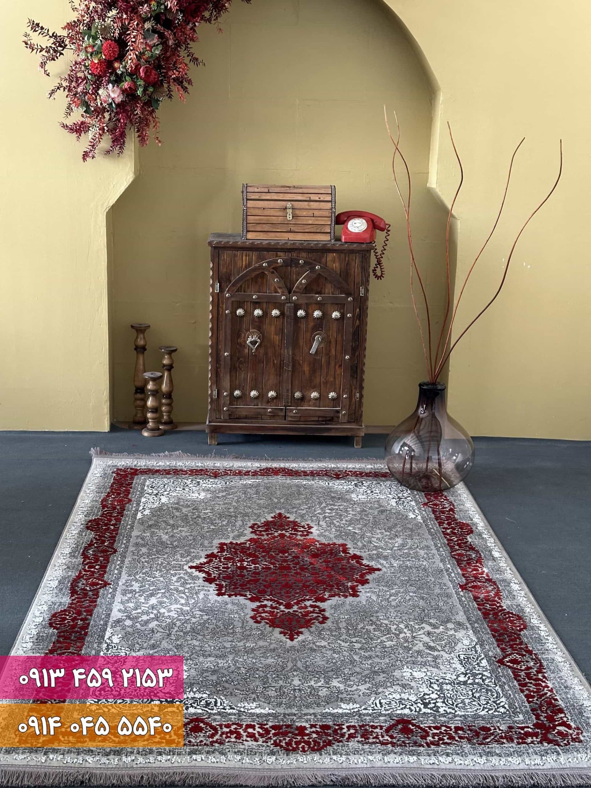 فرش کد 73047DL طوسی لاکی