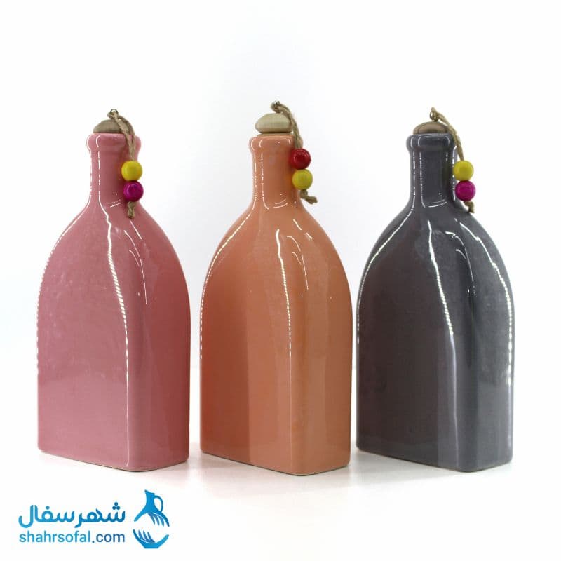 بطری سرامیکی مدل تخت در 6 رنگ پاستلی — تصویر ۲