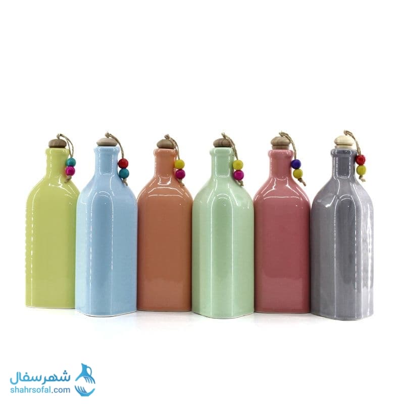 بطری سرامیکی مدل سه گوش در 6 رنگ پاستلی