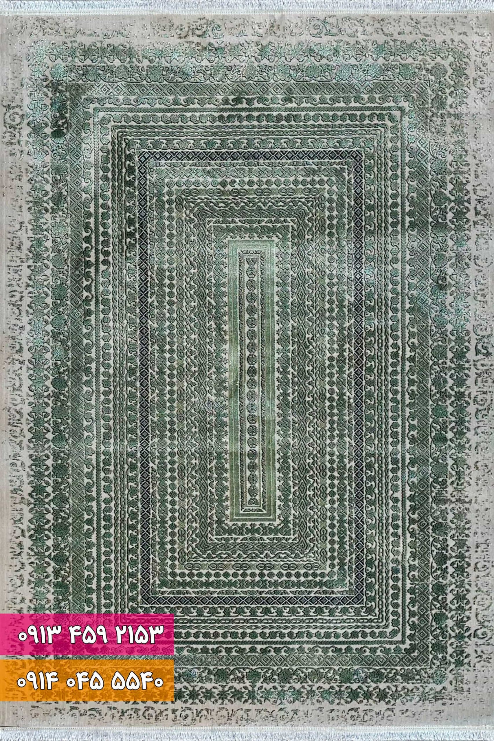 فرش کد 73070DG طوسی سبز
