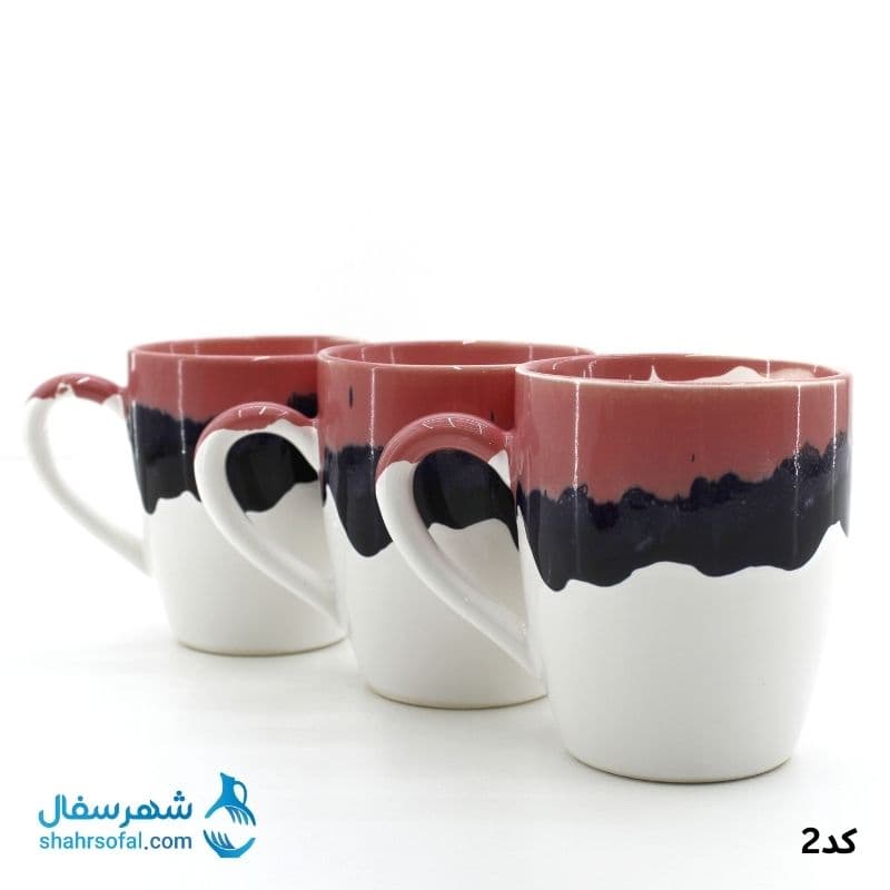 لیوان سرامیکی طرح کهکشان در دو رنگ — تصویر ۳