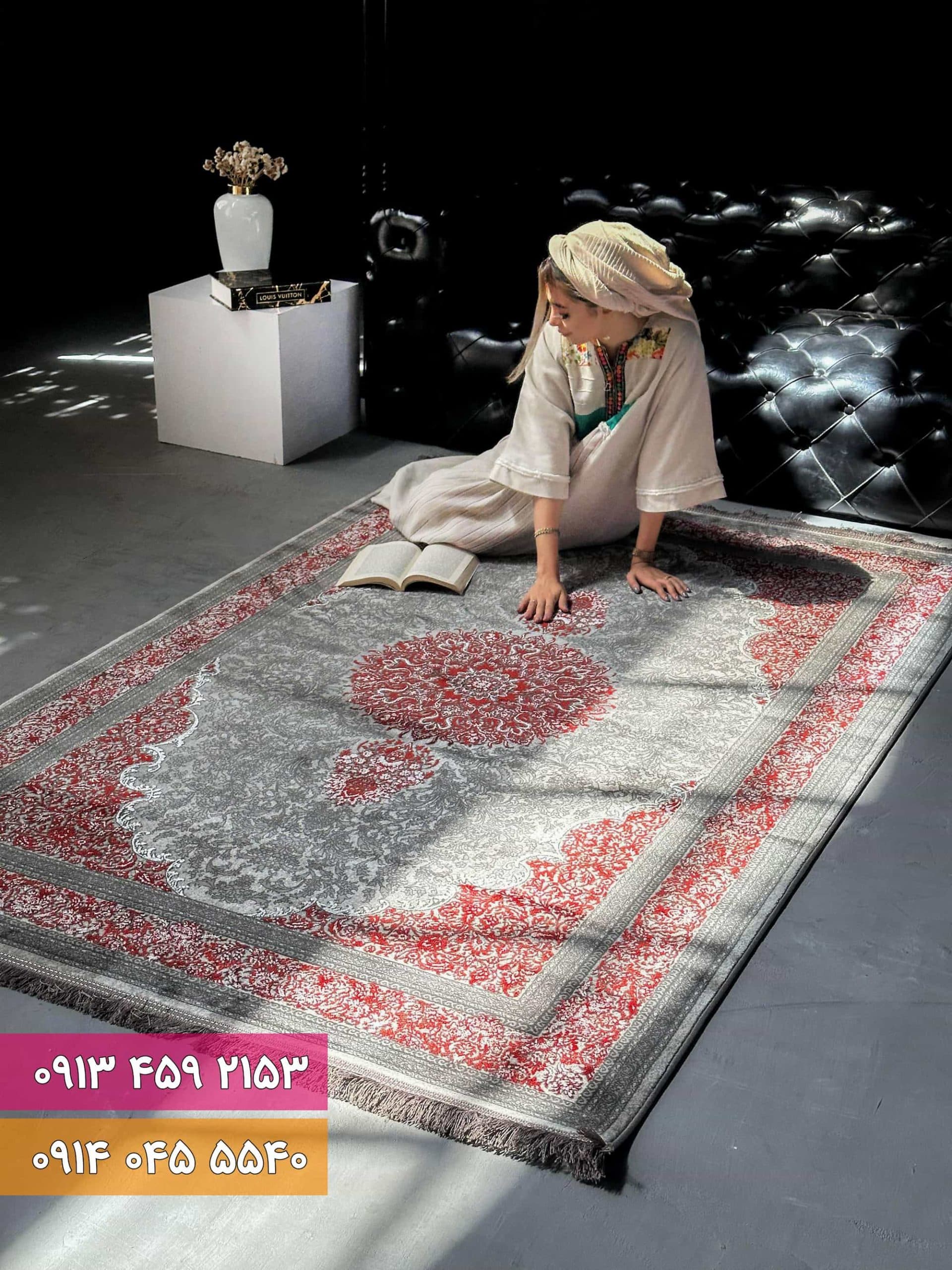 فرش کد 73121DL طوسی لاکی — تصویر ۴