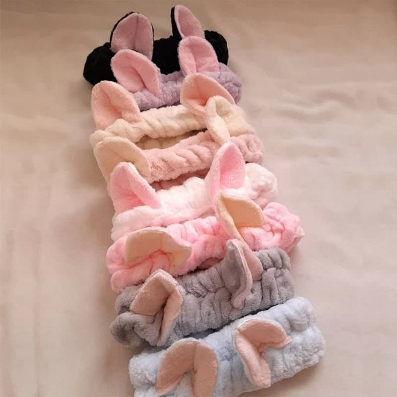 هدبند حوله ای زنانه مدل گربه ای|towel headband