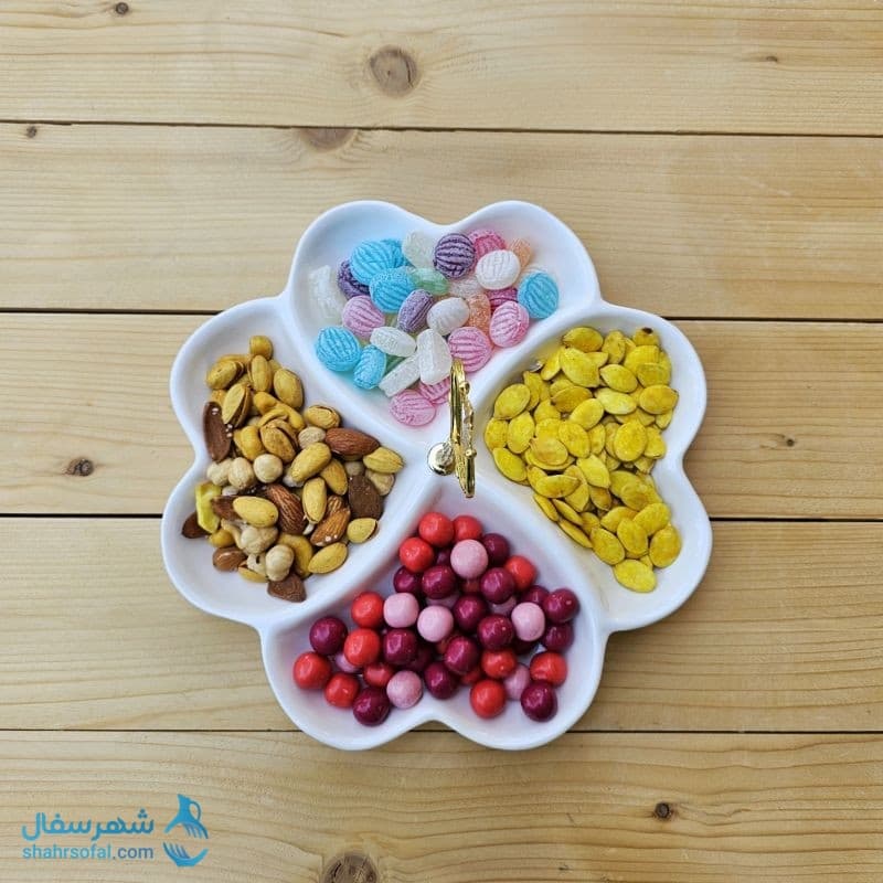 اردوخوری سرامیکی مدل قلبی 4خانه در دو سایز — تصویر ۳