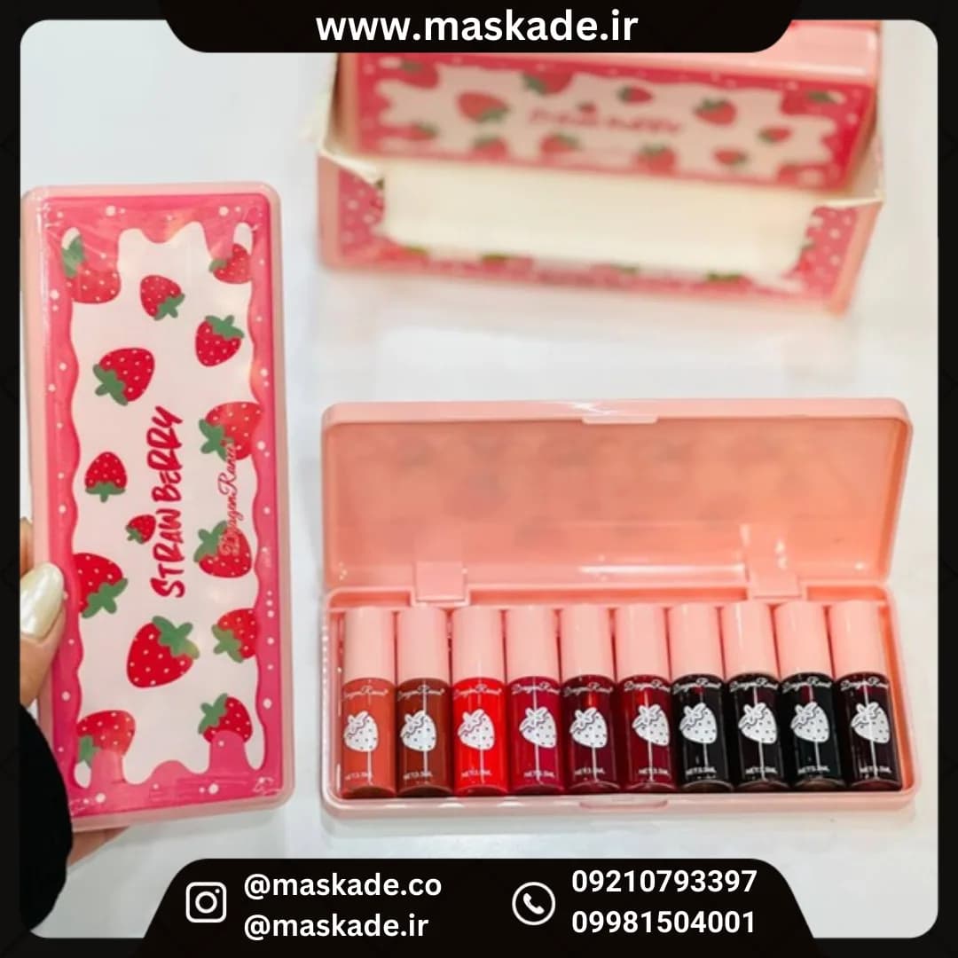 پک تینت لب و رژلب ده رنگ دراگون رانی