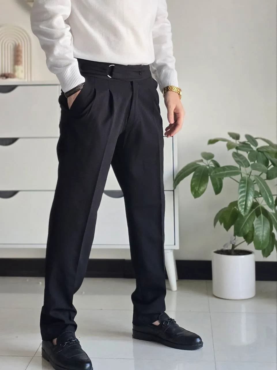 شلوار کمر ایتالیایی پارچه مازراتی