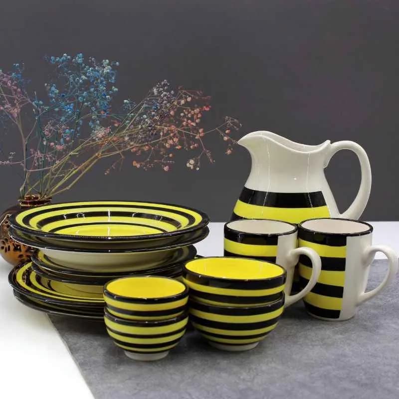 سرویس غذاخوری سرامیکی رنگی 15پارچه در 7طرح — تصویر ۶