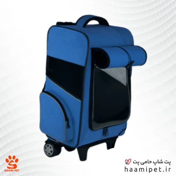کوله و ترولی حمل ترولی سگ و گربه مدل چرخدار – سایز بزرگ 10 کیلویی — تصویر ۵
