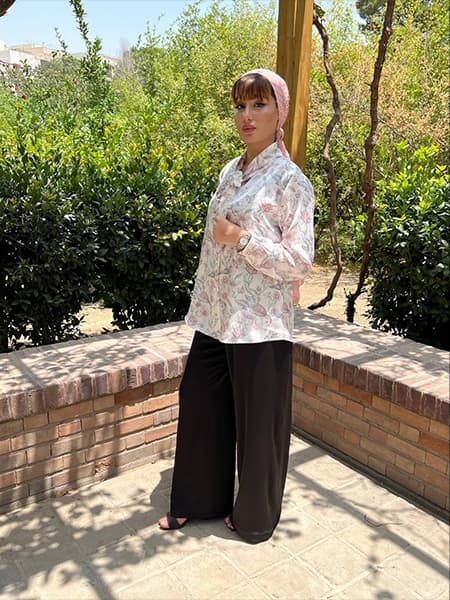 شلوار کرپ ویسکوز مزونی مشکی با کیفیک — تصویر ۵