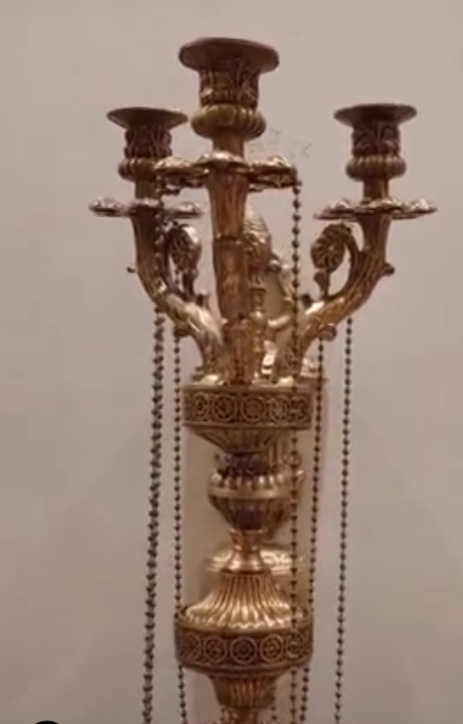 جا شمعی دیوارکوب سنگ و برنز — تصویر ۴