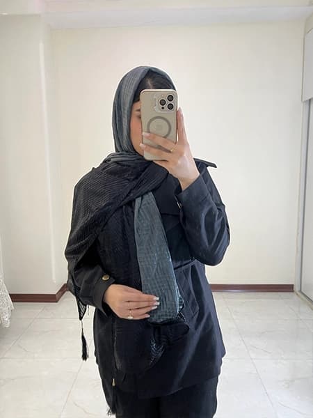 شال های ژرسه دو تیکه دو رنگ قیمت مناسب — تصویر ۳