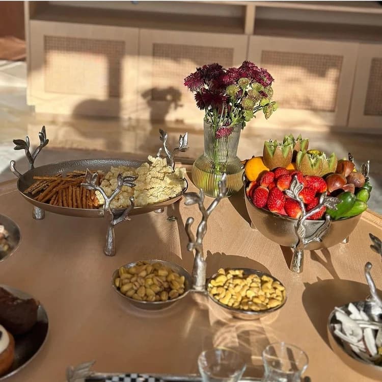 سرویس گلبرگ نقره ای 5 پارچه آلومینیومی — تصویر ۲