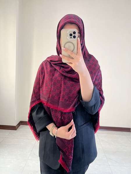 روسری ژاکارد دو رو قواره بزرگ — تصویر ۴
