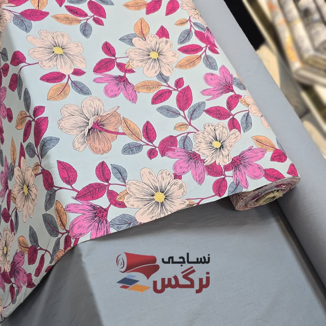 ملحفه نخ پنبه طرح گل عرض 2.4 کد 665 — تصویر ۳