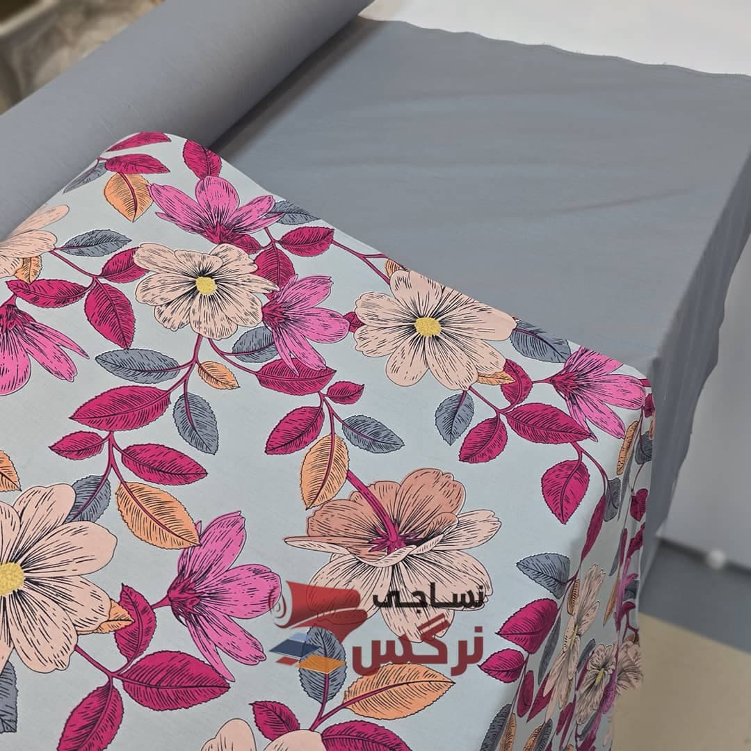 ملحفه نخ پنبه طرح گل عرض 2.4 کد 665 — تصویر ۲