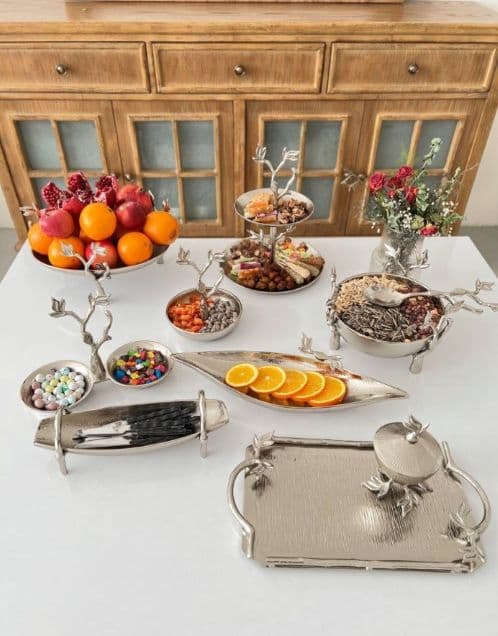 سرویس گلبرگ نقره ای 9 پارچه آلومینیومی