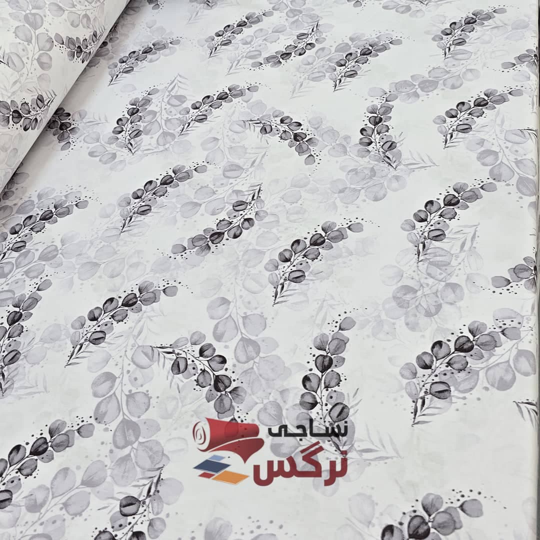 ملحفه نخ پنبه گل طوسی عرض 2.4 کد 621